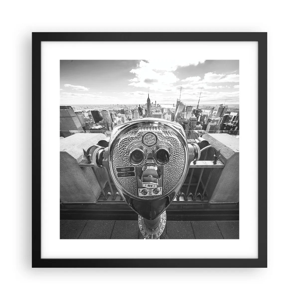 Poster în ramă neagră - Orașul de deasupra orașelor - 40x40 cm