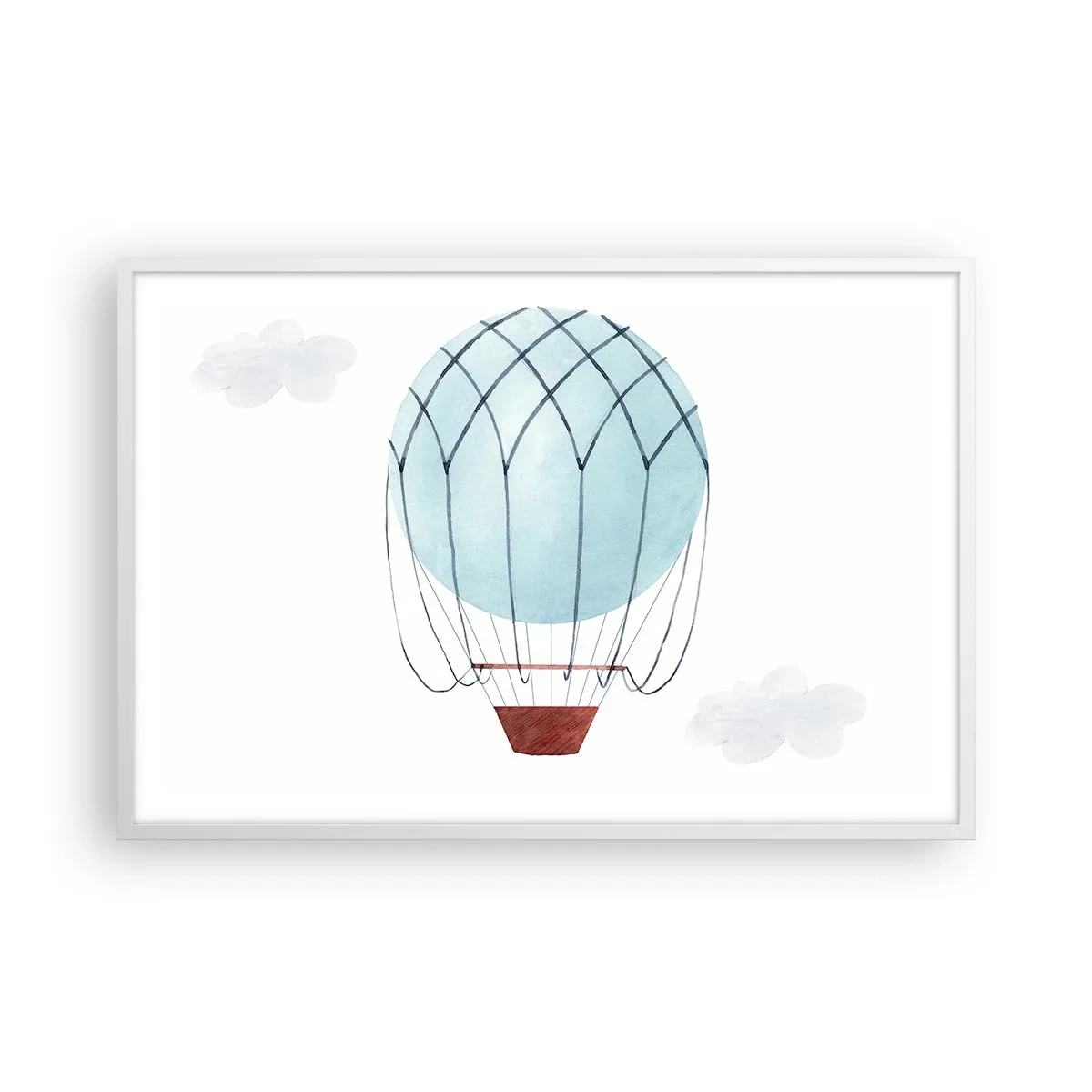 Poster în ramă albă - Complet în nori - 91x61 cm