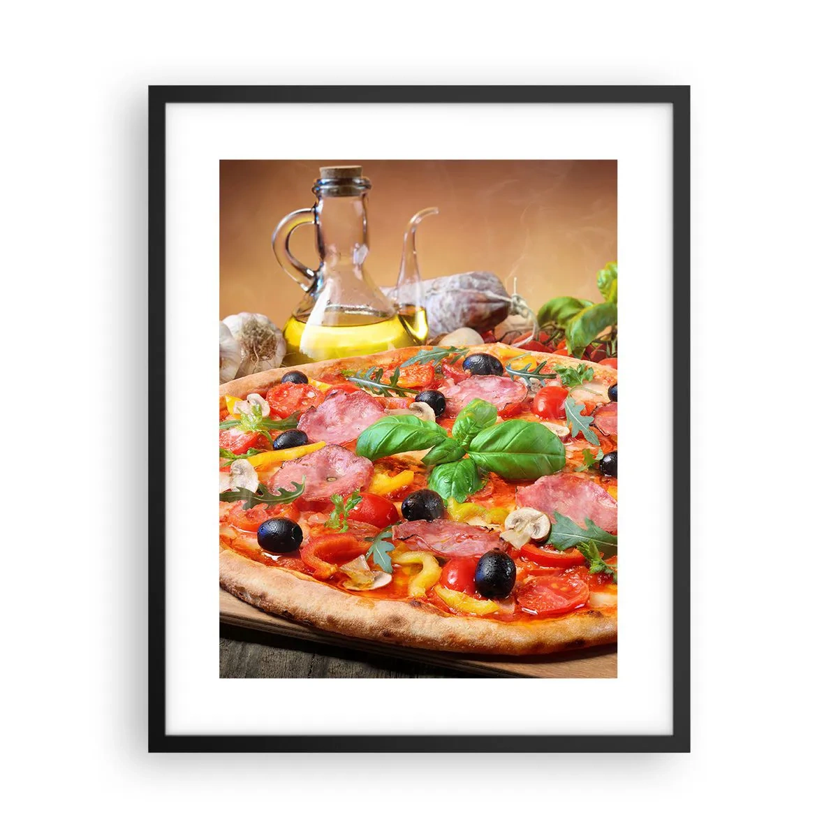 Poster în ramă neagră - Cu o adevărată aromă italiană - 40x50 cm