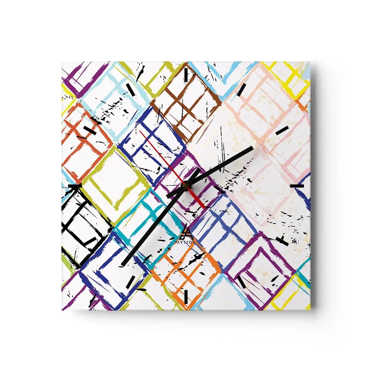 Ceas de perete - Ceas pe sticlă - Ferestre și ferestruici - 30x30 cm