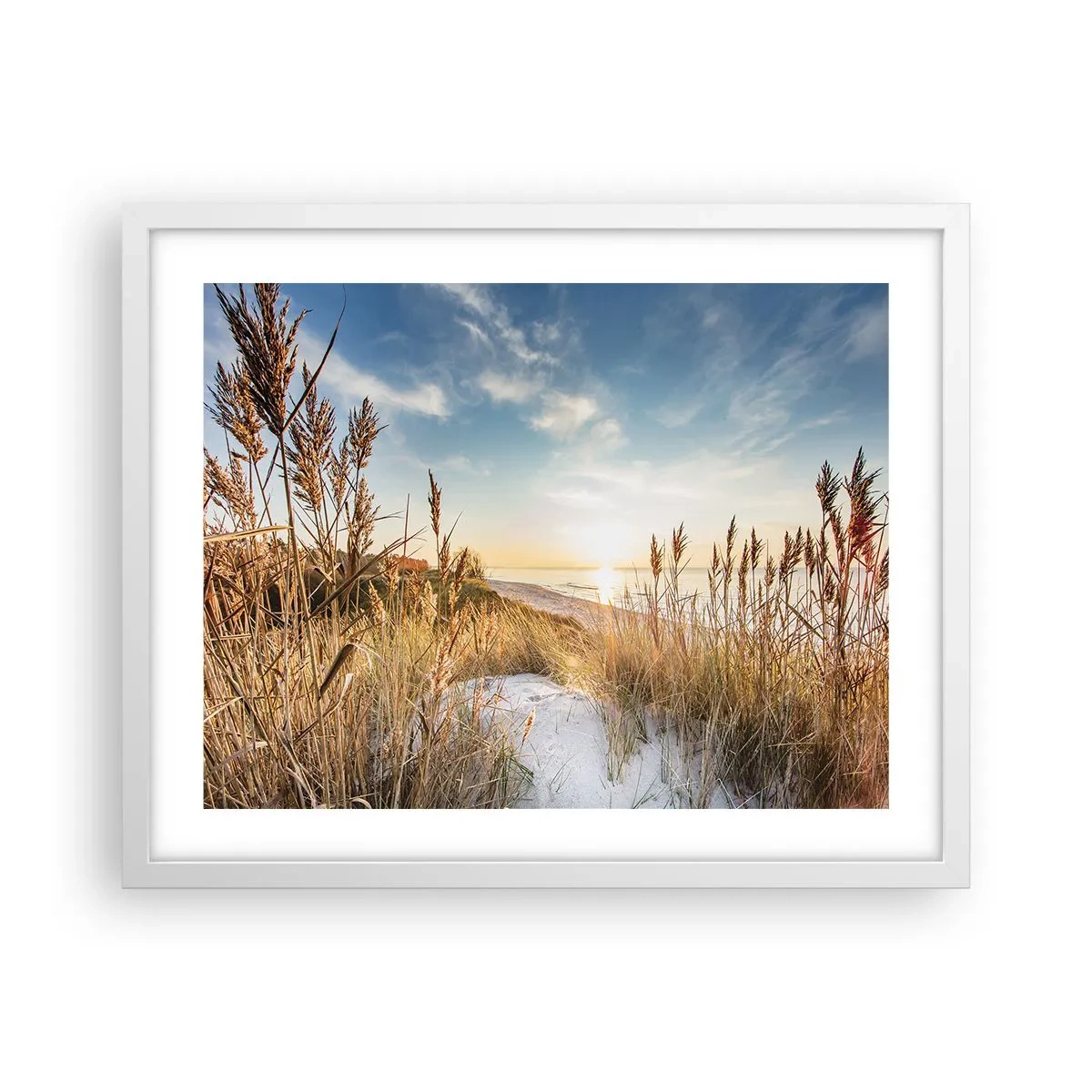 Poster în ramă albă - Plaja de nord - 50x40 cm