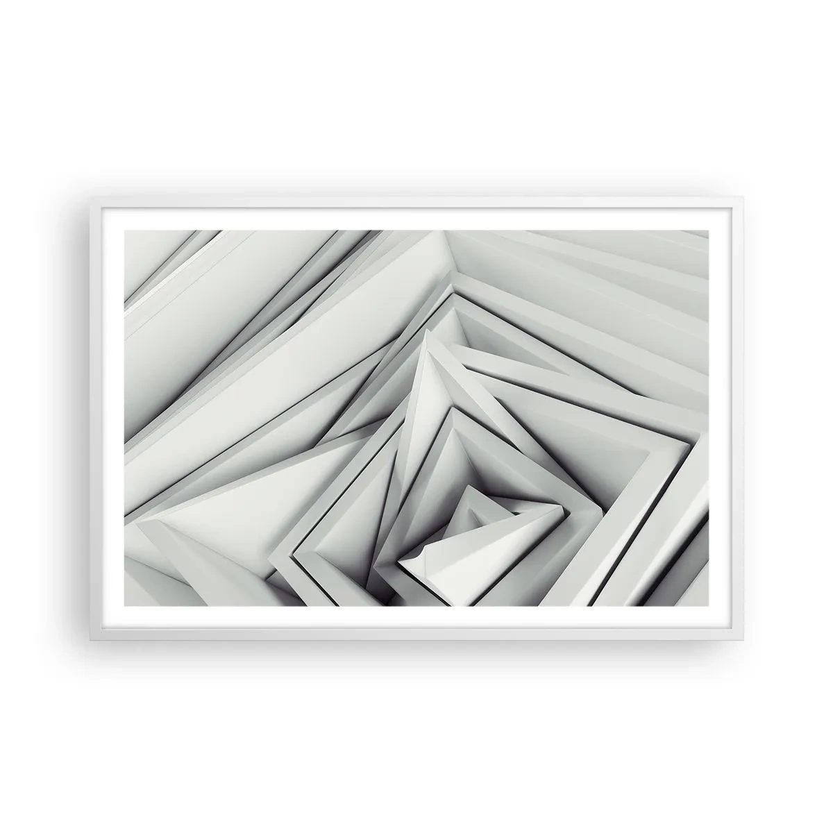 Poster în ramă albă - Muguri cu unghiuri ascuțite - 91x61 cm