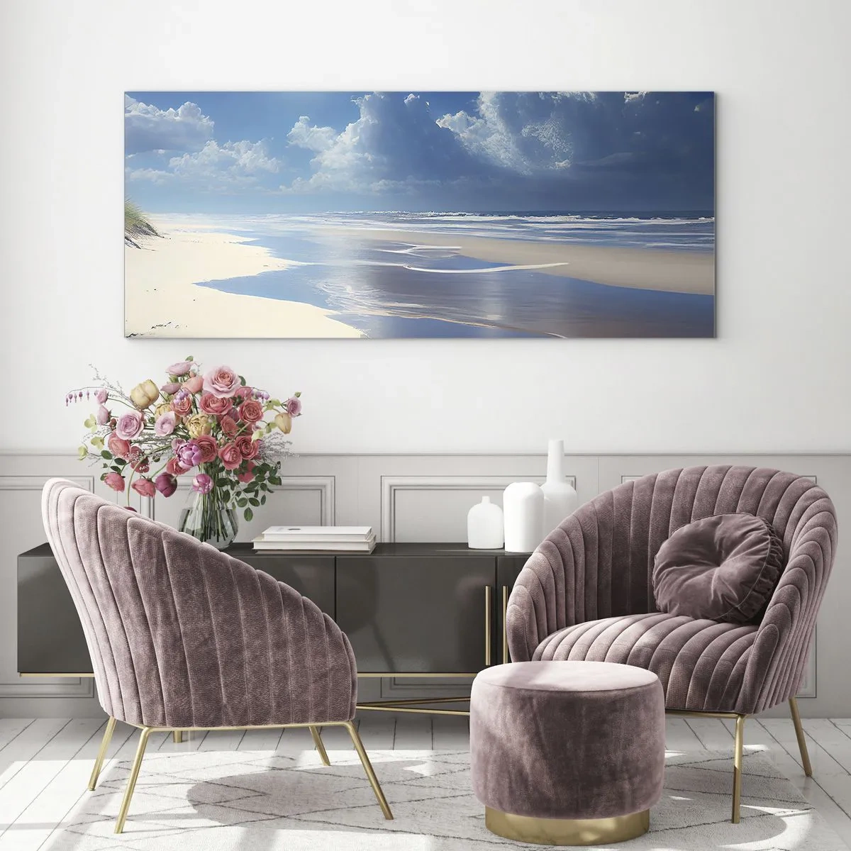 Tablou pe sticlă - Vacanță în paradis - 160x50 cm