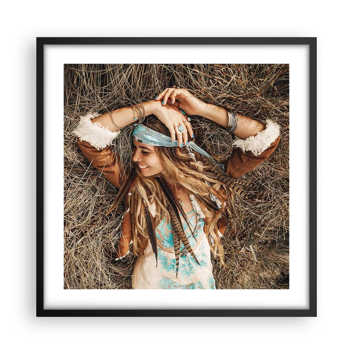 Poster în ramă neagră - În drum spre vara iubirii - 50x50 cm