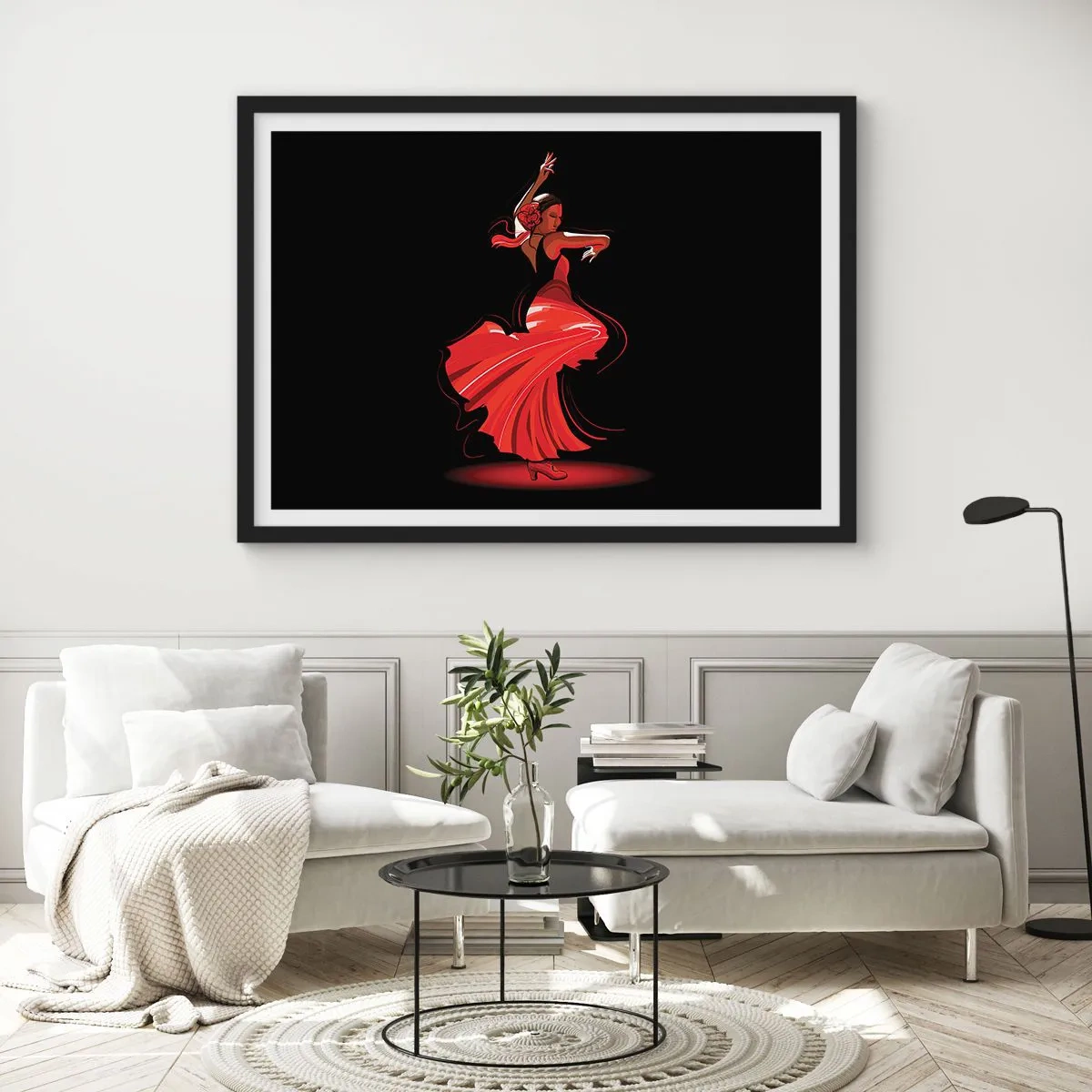 Poster în ramă neagră - Spiritul înflăcărat al flamenco-ului - 70x50 cm