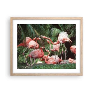 Poster în ramă de stejar deschis - Bârfa de după-amiază - 50x40 cm