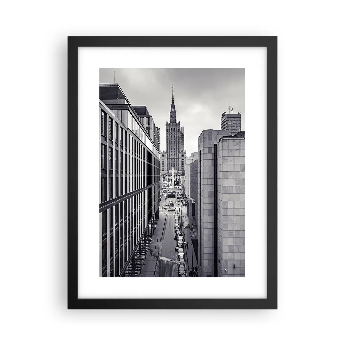 Poster în ramă neagră - Vale citadină din Varșovia - 30x40 cm