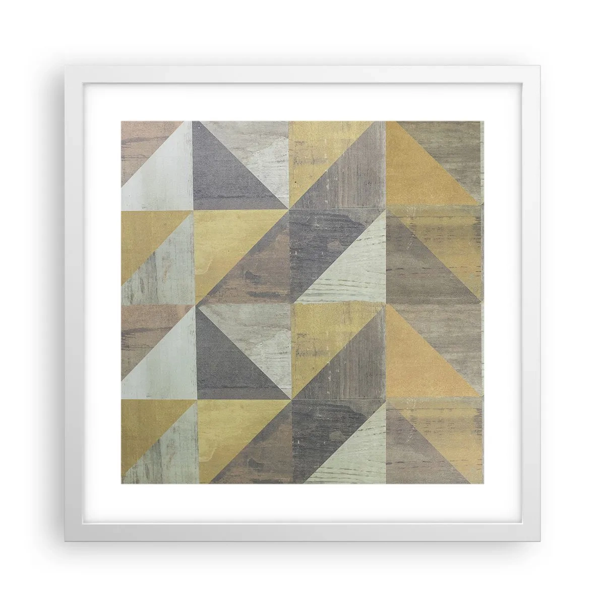 Poster în ramă albă - La unghiul triunghiului - 40x40 cm