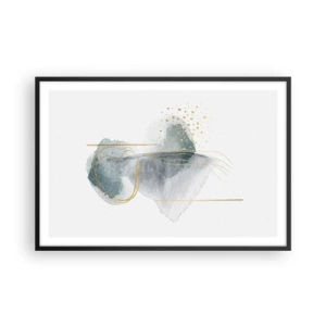 Poster în ramă neagră - Despre relația dintre gri și auriu - 91x61 cm