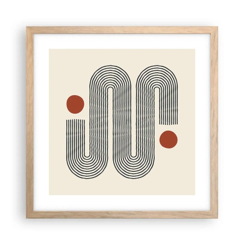 Poster în ramă de stejar deschis - De la început până la sfârșit - 40x40 cm