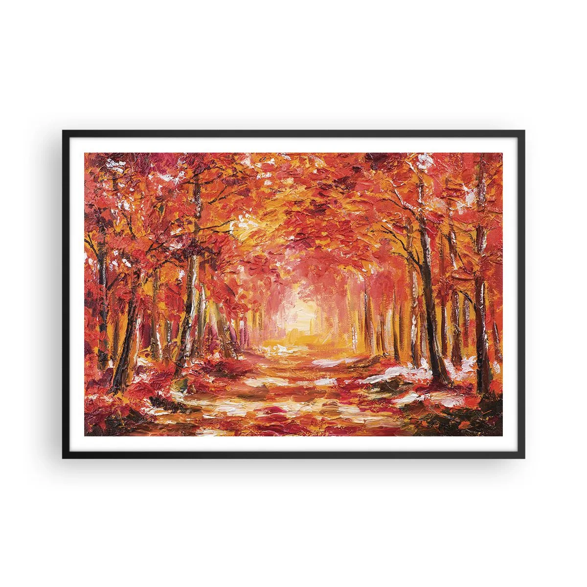 Poster în ramă neagră - Pădurea de cupru - 100x70 cm