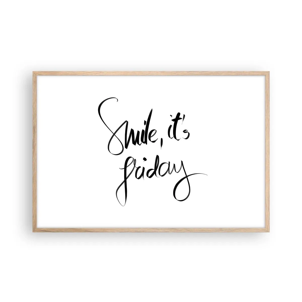 Poster în ramă de stejar deschis - Bucurie adevărată - 91x61 cm