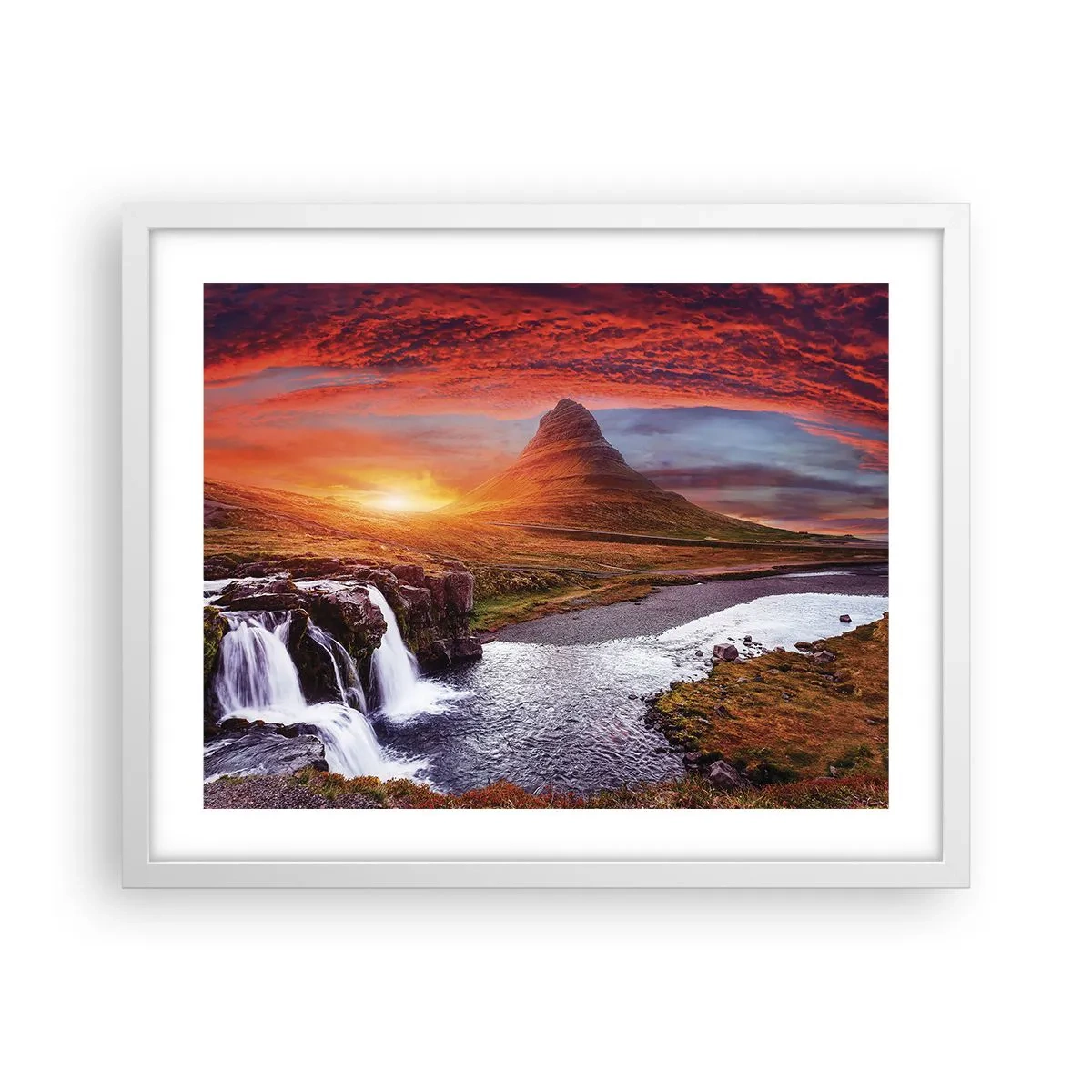 Poster în ramă albă - Imaginea Pământului de Mijloc - 50x40 cm