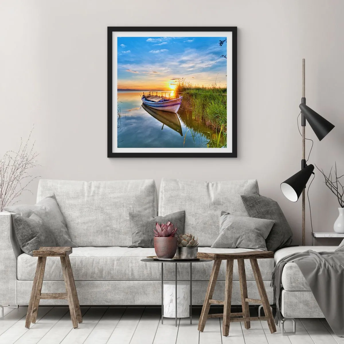 Poster în ramă neagră - Golfulețul viselor împlinite - 40x40 cm