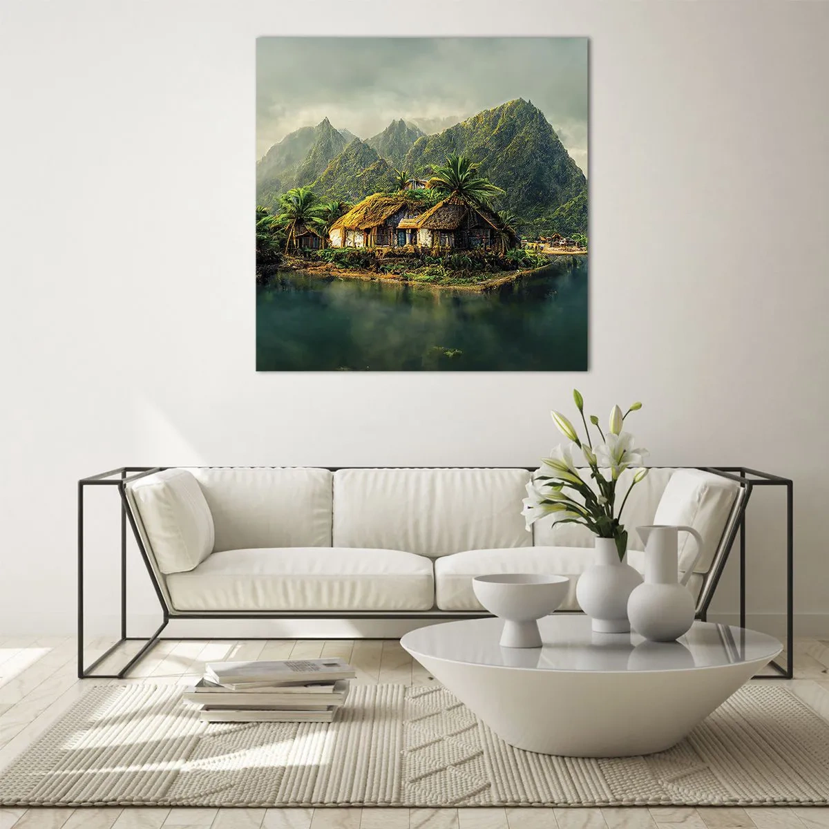 Tablou pe sticlă - Paradisul tropical - 60x60 cm