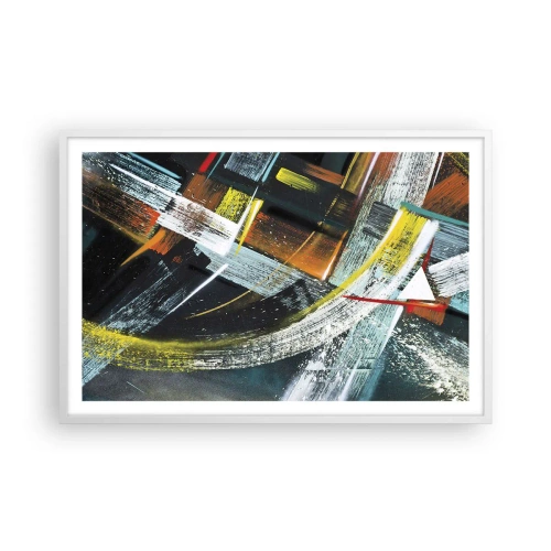 Poster în ramă albă - Energia în mișcare - 91x61 cm