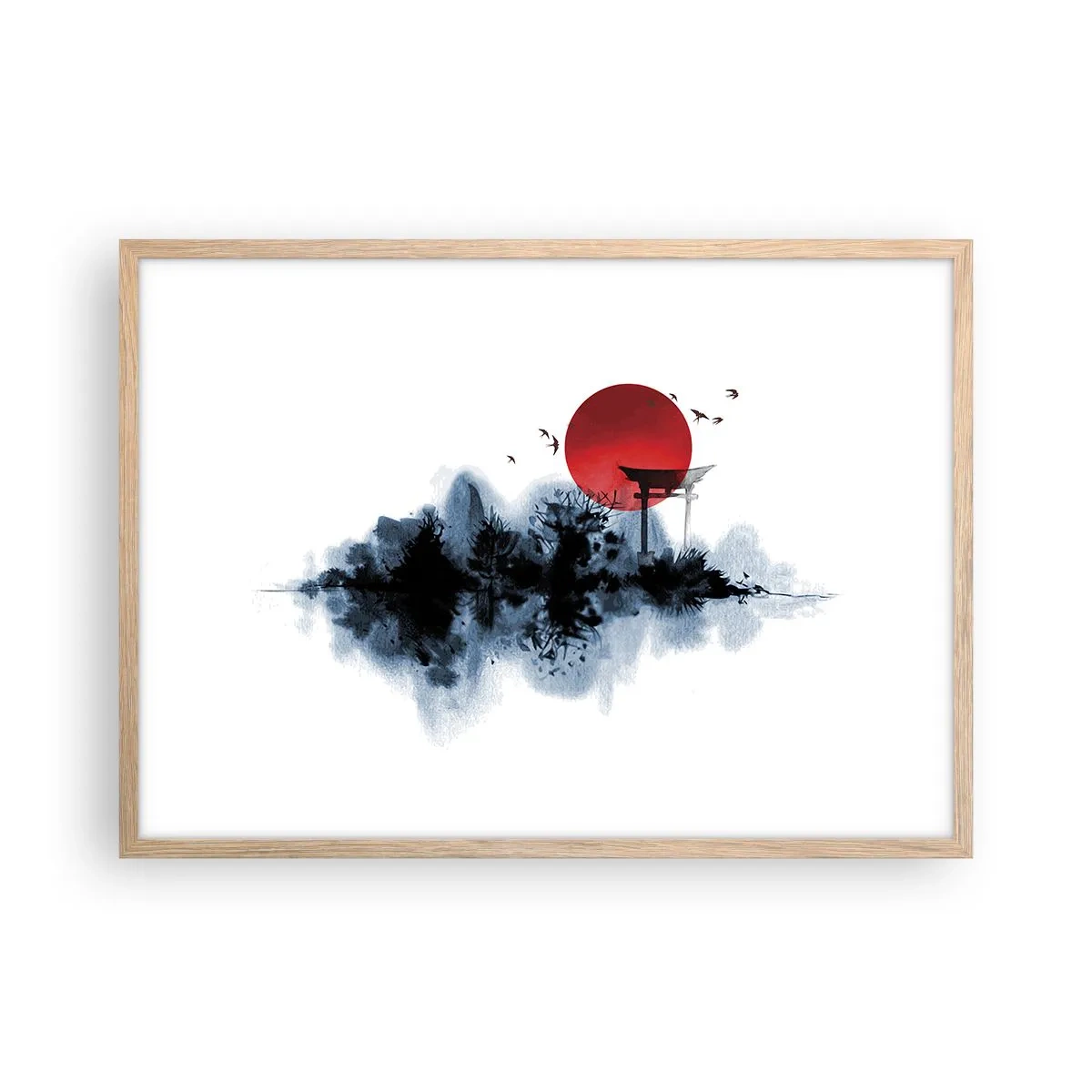 Poster în ramă de stejar deschis - O vedere japoneză - 70x50 cm