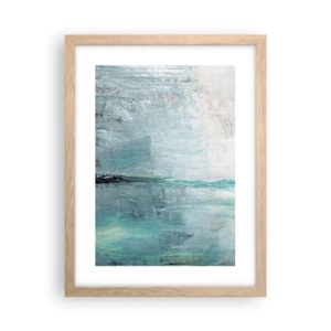 Poster în ramă de stejar deschis - Orizontal în albastru - 30x40 cm