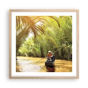 Poster în ramă de stejar deschis - Prin cheile din palmieri - 50x50 cm