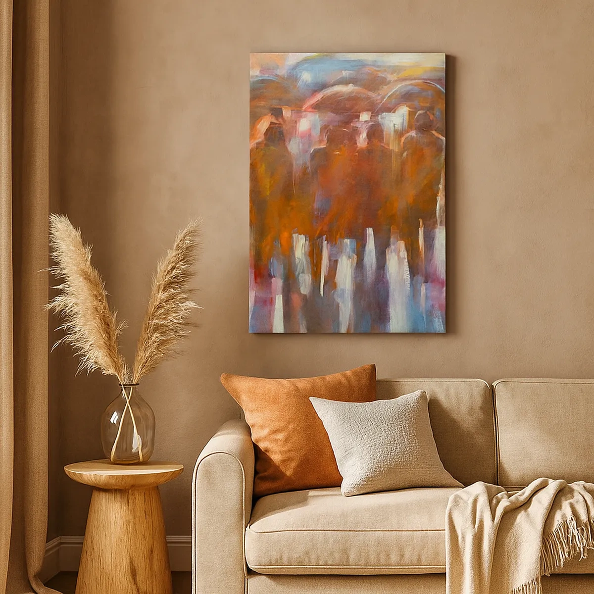 Tablou pe pânză - Egali în ploaie și ceață - 50x70 cm