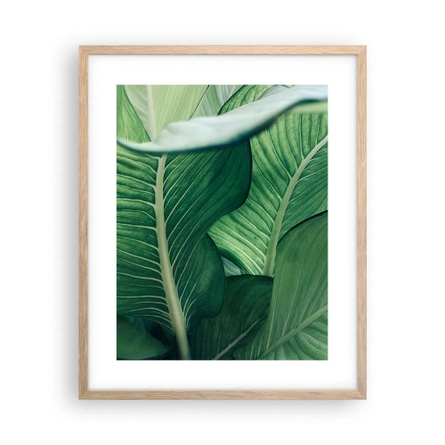 Poster în ramă de stejar deschis - Viață intensă în verde - 40x50 cm