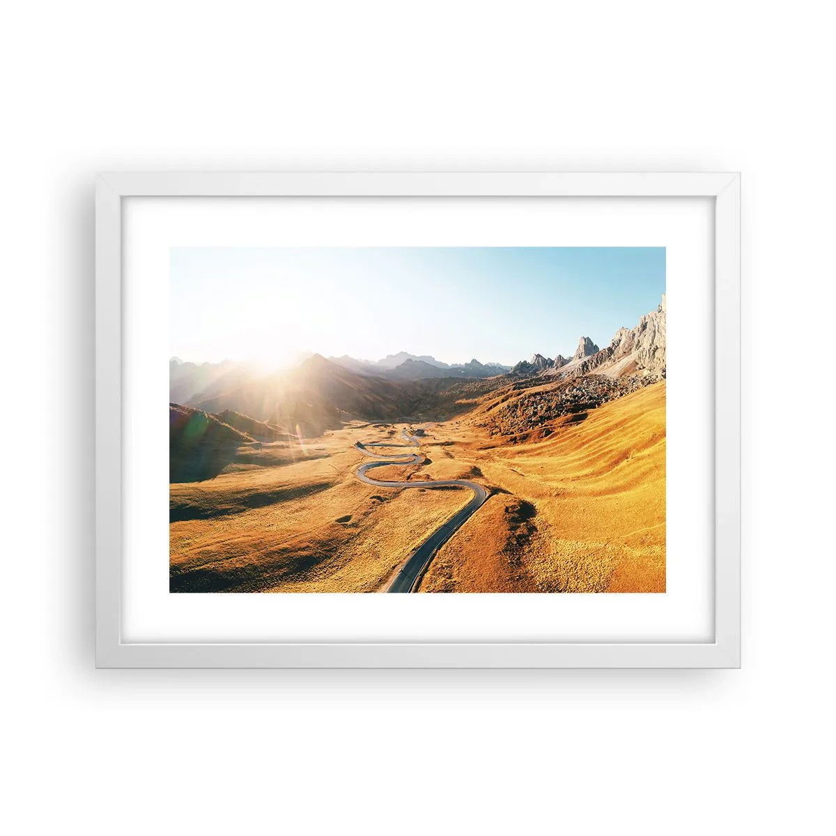 Poster în ramă albă - Într-o vale de aur - 40x30 cm