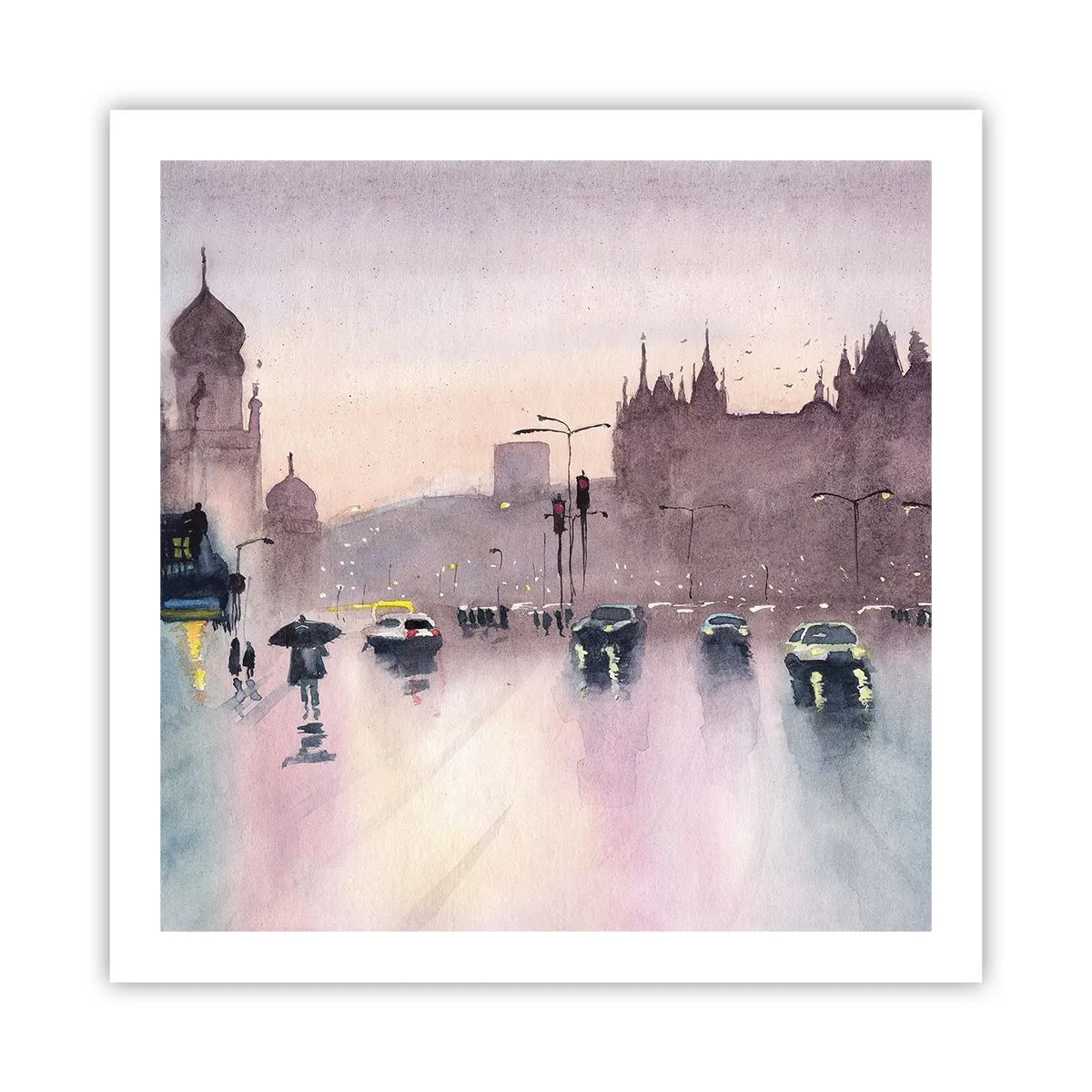 Poster - Într-o ceață ploioasă - 60x60 cm