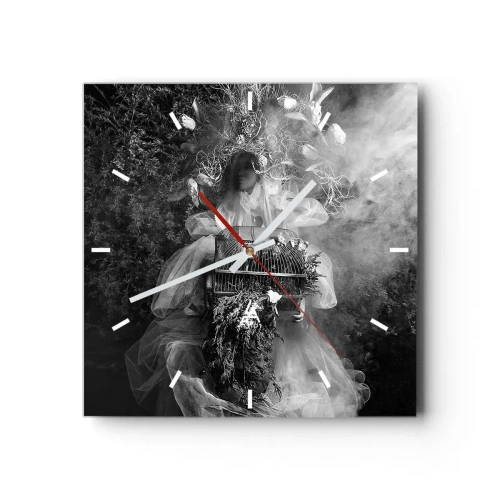 Ceas de perete - Ceas pe sticlă - Mama însăși - Natura - 40x40 cm