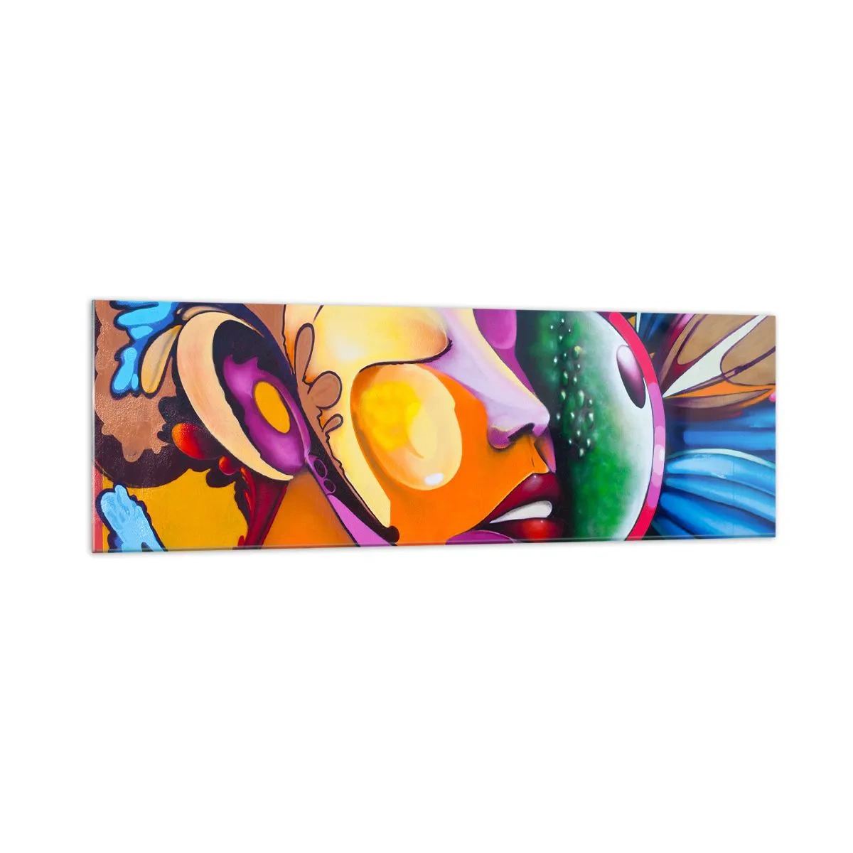 Tablou pe sticlă - Atingere de culoare - 160x50 cm