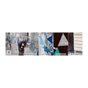 Mostră tapet autocolant Deluxe Sticker - Ordinea superioară a triunghiurilor - Abstracția, Bucată, Model modern - 100x30 cm