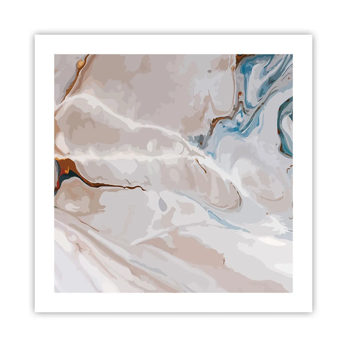 Poster - Meandre albastre sub alb - 50x50 cm