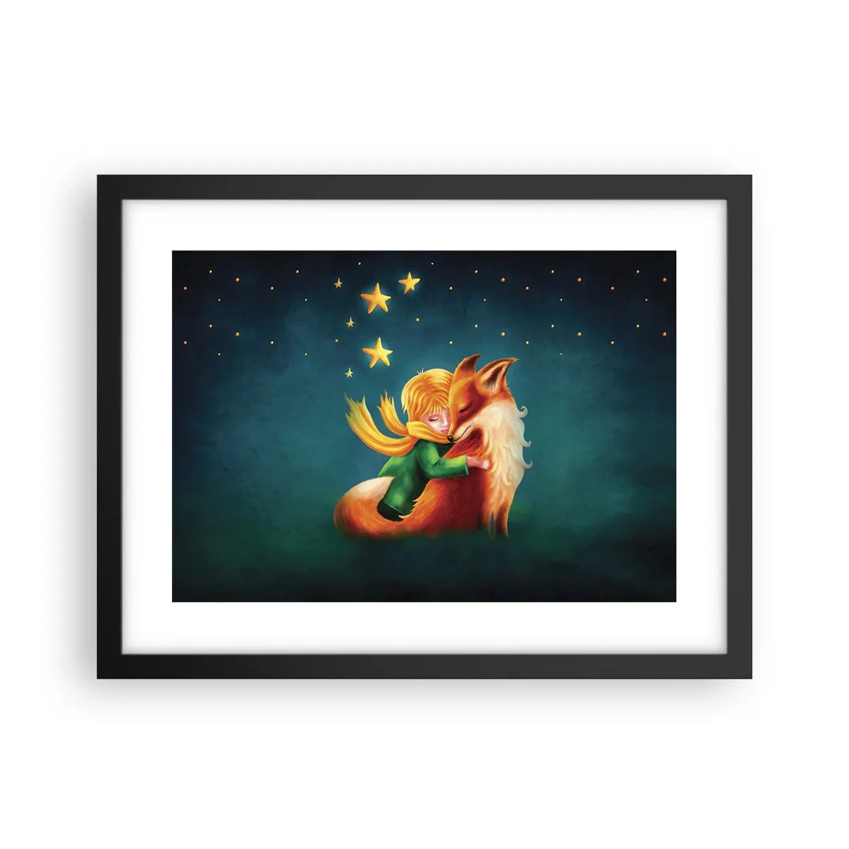 Poster în ramă neagră - Micul Prinț - 40x30 cm