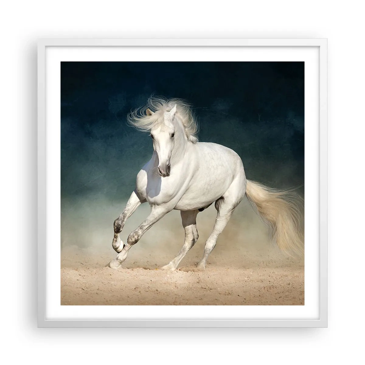 Poster în ramă albă - Libertate în stare pură - 60x60 cm