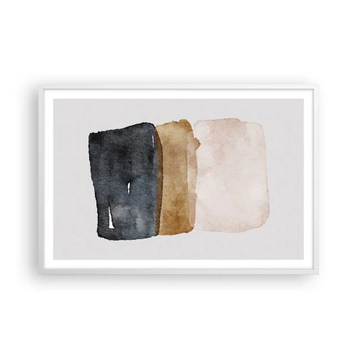Poster în ramă albă - Compoziția culorilor pământului - 91x61 cm