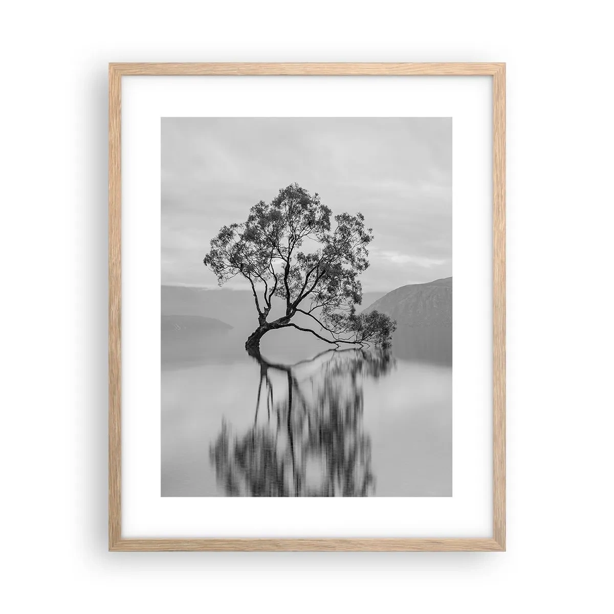 Poster în ramă de stejar deschis - Există o țară - 40x50 cm