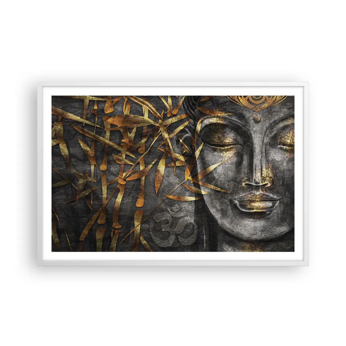 Poster în ramă albă - Simțiți pacea - 91x61 cm
