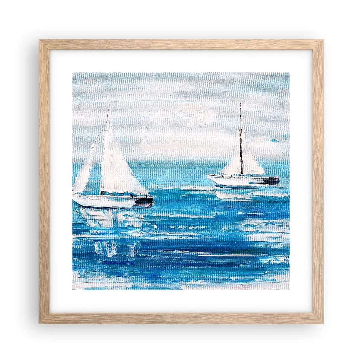 Poster în ramă de stejar deschis - Cu un prieten alături de tine - 40x40 cm