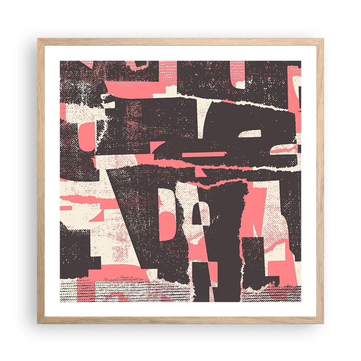 Poster în ramă de stejar deschis - Toată această agitație - 60x60 cm