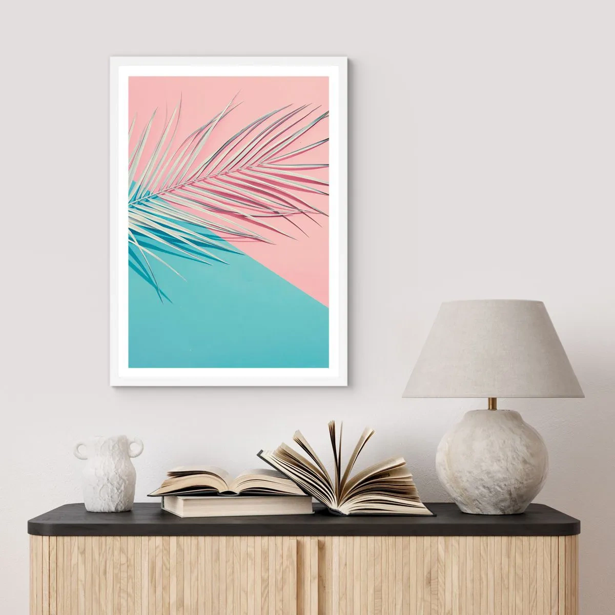 Poster în ramă albă - Impresie tropicală - 70x100 cm