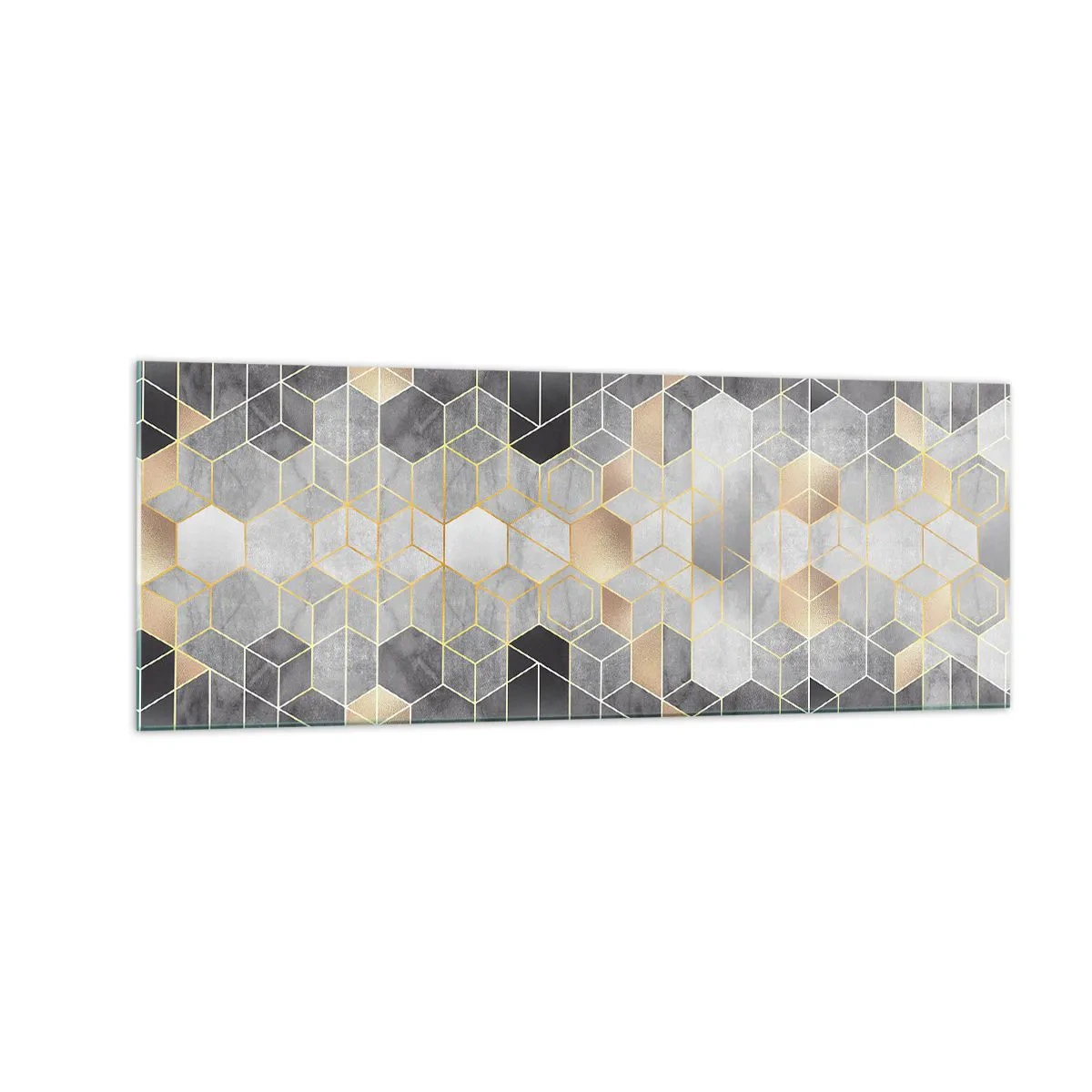 Tablou pe sticlă - Compoziție diamantată - 140x50 cm