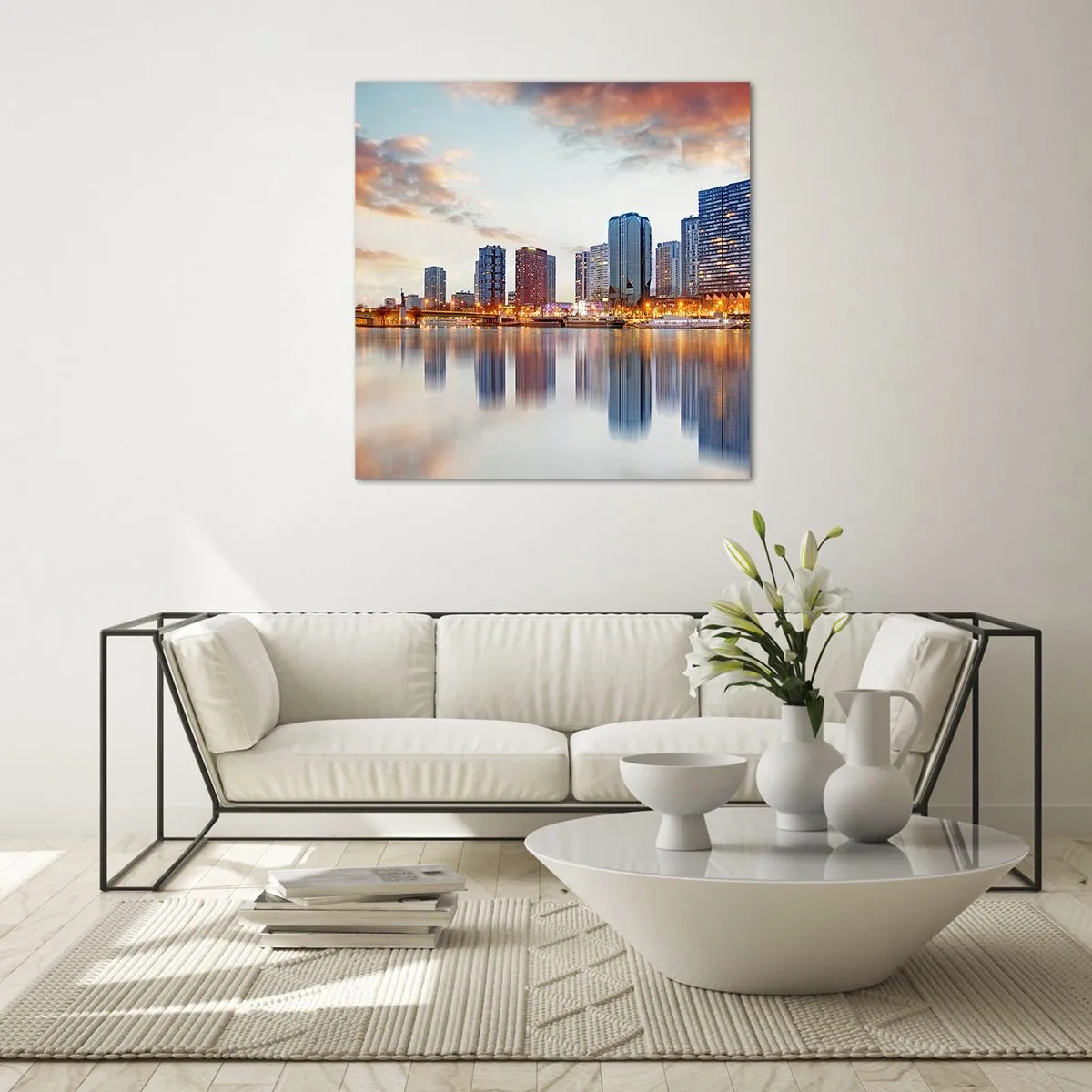 Tablou pe sticlă - Calmul monumental al Parisului - 60x60 cm