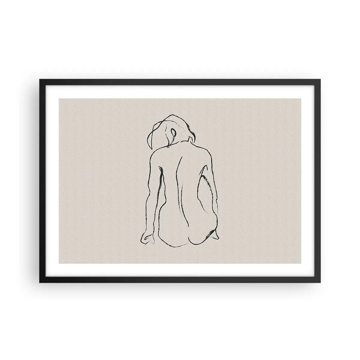 Poster în ramă neagră - Nud de fată - 70x50 cm