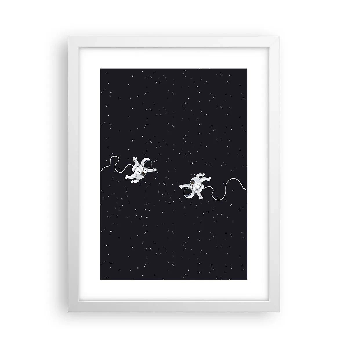Poster în ramă albă - Dansul spațial - 30x40 cm