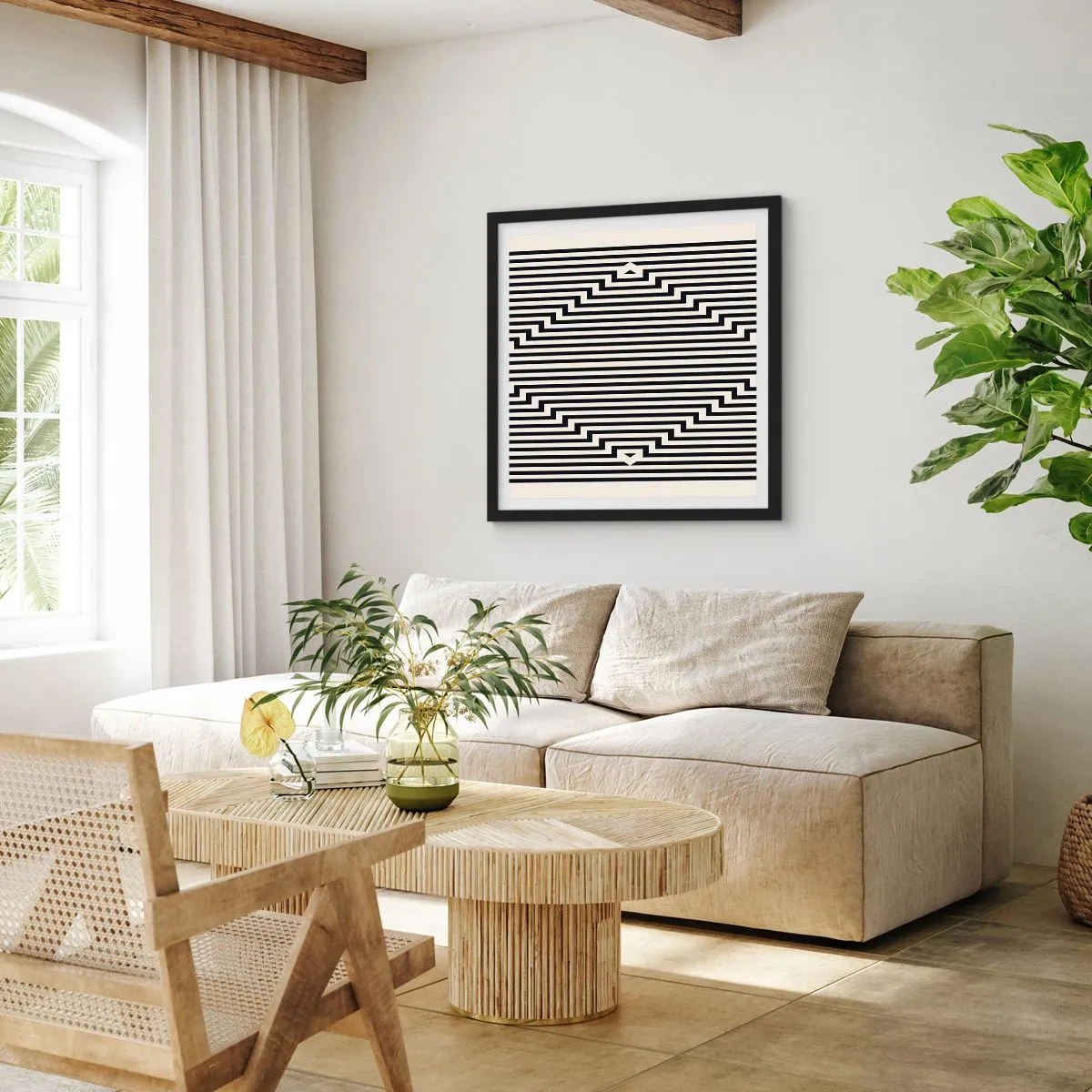 Poster în ramă neagră - Iluzie geometrică - 30x30 cm