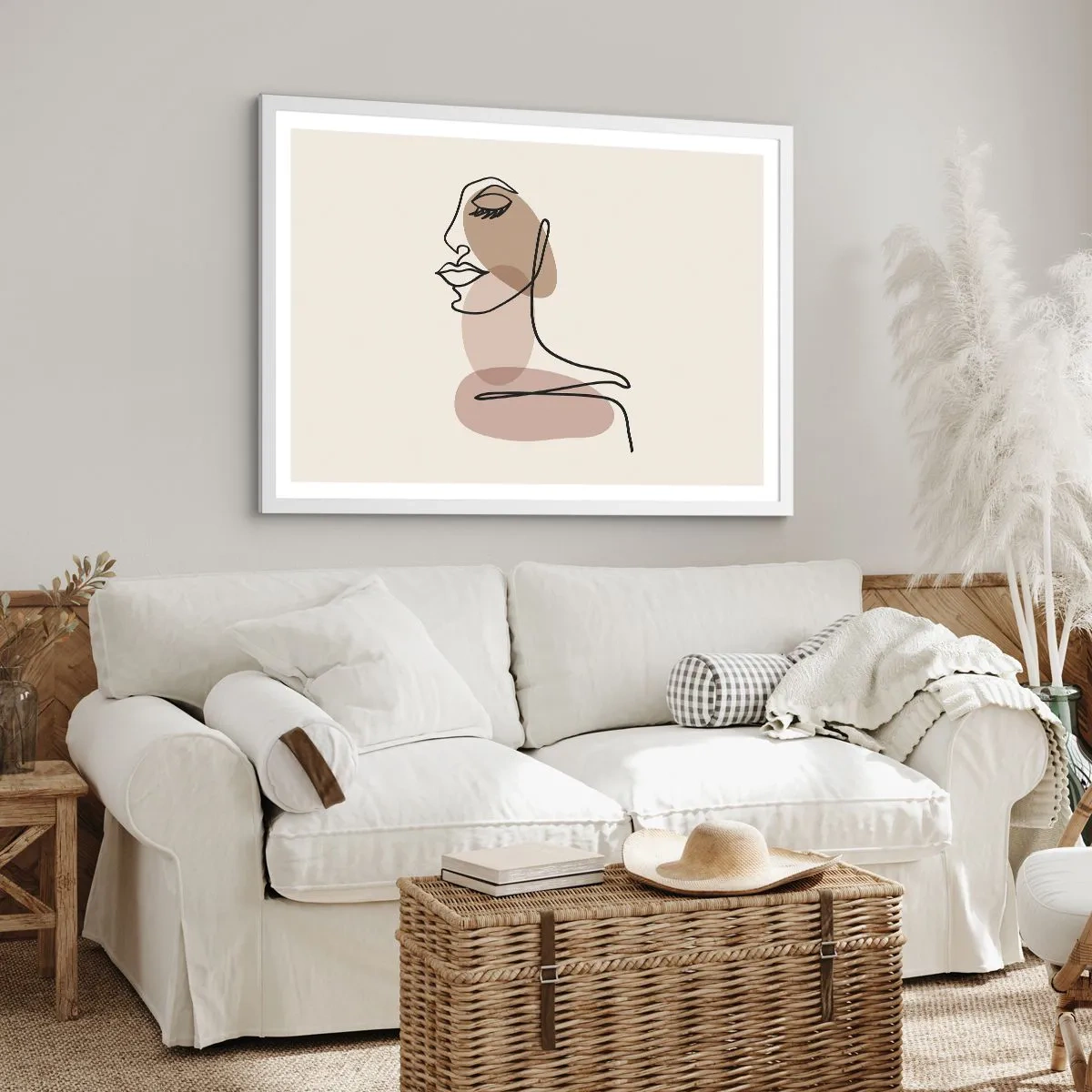 Poster în ramă albă - O anumită linie de frumusețe - 100x70 cm