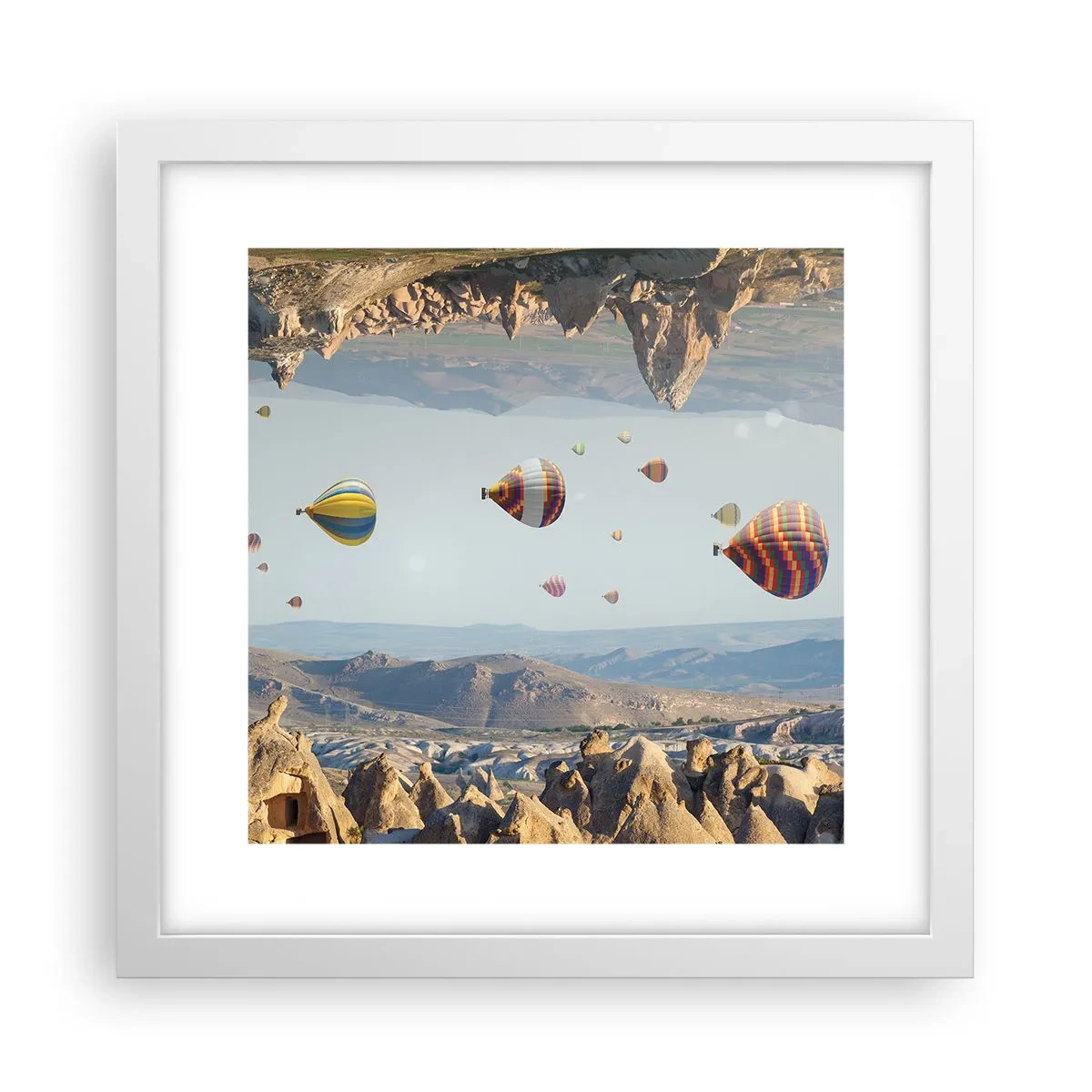 Poster în ramă albă - Orice este posibil aici - 30x30 cm