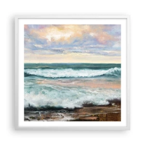 Poster în ramă albă - Aici îți vei alina sufletul - 60x60 cm