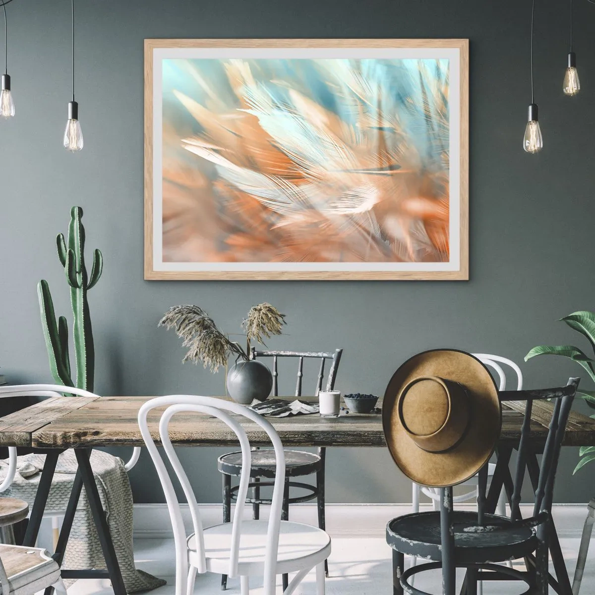 Poster în ramă de stejar deschis - În țara blândeții - 40x30 cm