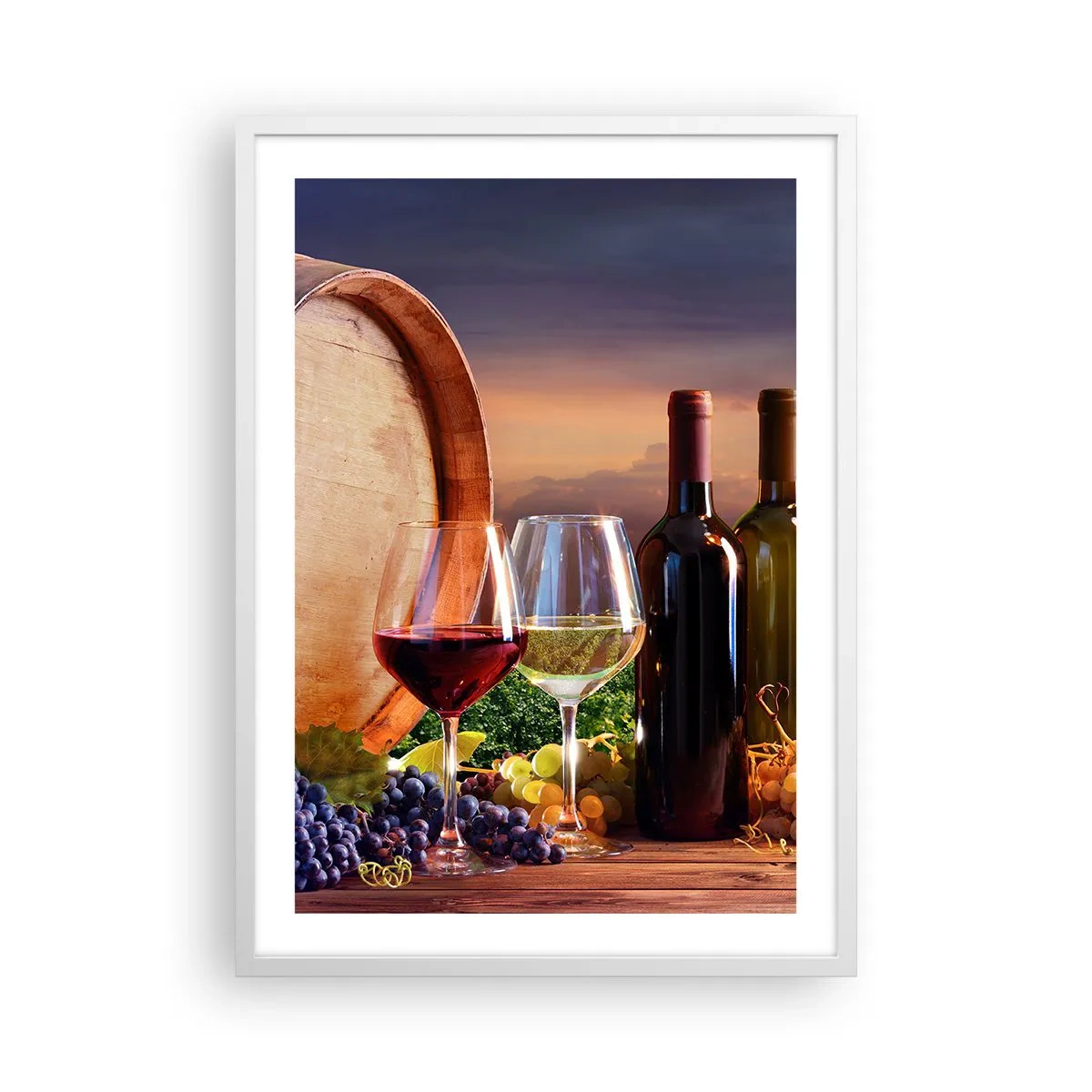 Poster în ramă albă - Aici viața are un gust - 50x70 cm