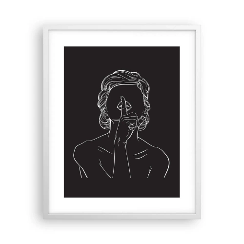 Poster în ramă albă - Frumusețea înflorește în tăcere - 40x50 cm